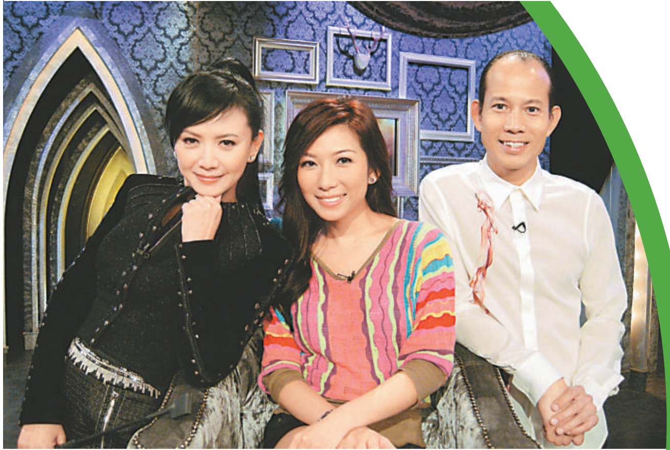 朱凱婷（中）應邀上蘇民峰（右）及曾華倩的節目，大談新婚生活